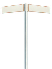 Obraz premium Direction road signs, two empty blank signboards, isolated