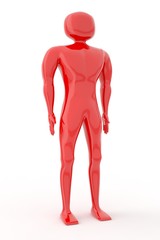render man figure with hands isolated over a white background