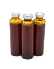 Medical ampoules on white with clipping path