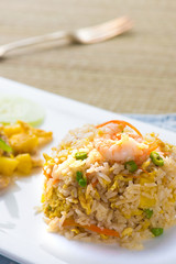 Chinese Cuisine  Fried Rice with Vegetables and seafood