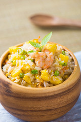 Chinese Cuisine  Fried Rice with Vegetables and seafood