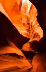 Sunlight Beams Through Crevass Sandstone Rock Antelope Slot