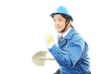 笑顔の労働者