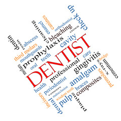 Dentist Word Cloud Concept Angled