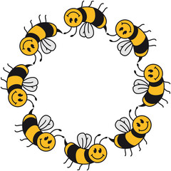 Lustiges Bienen Kreis Muster