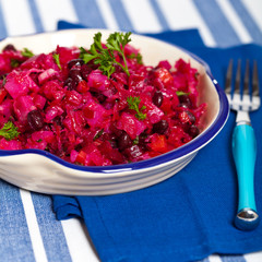 Vegetable salad. Beetroot salad.