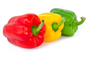 Bell peppers isolated on white background.