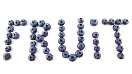Fruit caption made of fresh blueberries