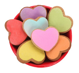 Obraz na płótnie Canvas Colorful heart shaped love cookies