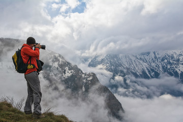 photographer in the mountains