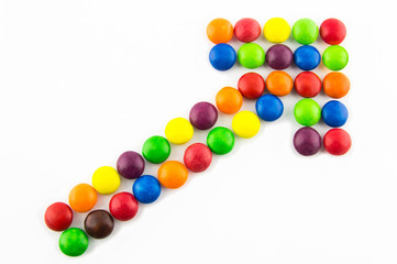 Growing trend made of multicolored candies