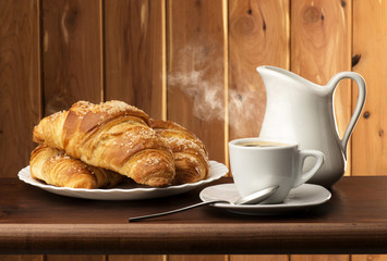 coffee with croissants