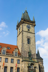 Fototapeta na wymiar Prague. Old Town Hall Tower.