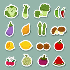 Vegetables and fruits icons