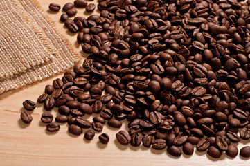 coffee beans and burlap