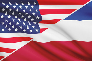 Fototapeta premium Series of flags. USA and State Union of Serbia and Montenegro.