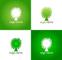 Eco tree Business icon template