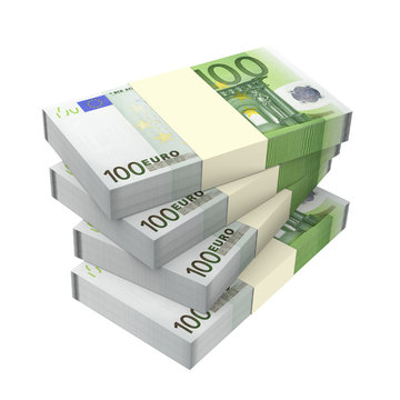 Euro money isolated on white background. 