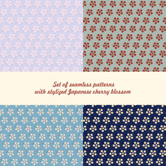 Set of seamless patterns flowers