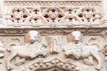 Detail of the Palace of the Infantry (Guadalajara, Spain)