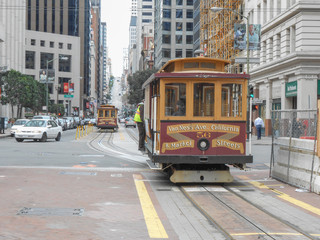 Naklejka na ściany i meble Cable car in San Francisco