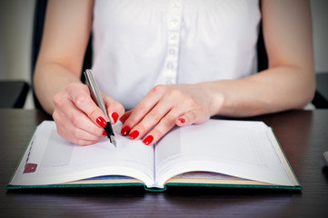 woman writing