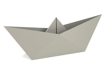 realistic 3d render of origami ship