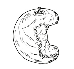 sketch of the bitten apple