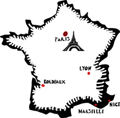 France, vector map