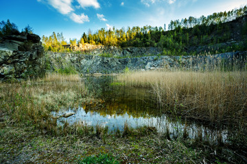 Fototapeta premium small flooded quarry