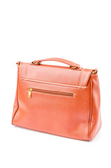 Woman leather bag isolated white background