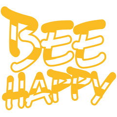 Bee Happy Comic Text Logo