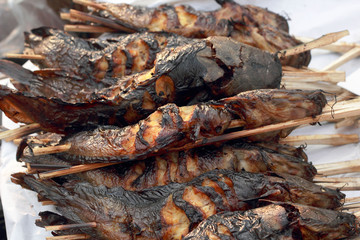 Grilled fish in the market