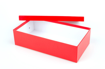 Red box isolated white background