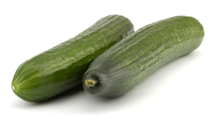 Fresh cucumber isolated on white background
