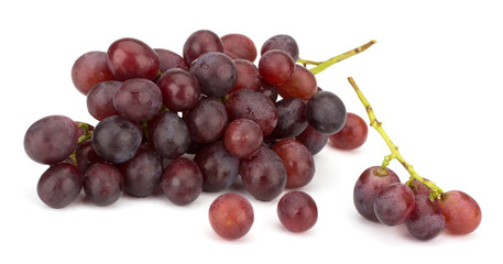 Red grape bunch isolated on white background