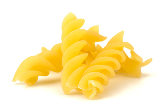 Egg pasta isolated on white background