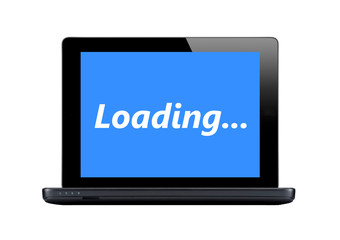 Black laptop isolated on white