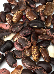 Dried kidney legumes haricot beans isolated on white background