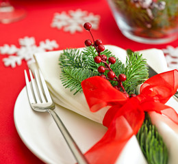 Christmas Dinner table setting