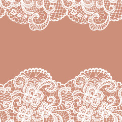 Seamless lace border. Invitation card.
