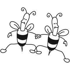 2 Fröhliche Tanzende Bienen