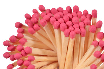 Red match on a white