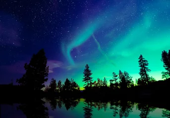 Fototapeten Nordlichter Aurora Borealis © surangaw