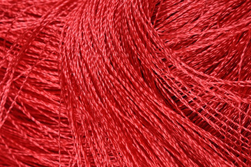 Red threads close-us