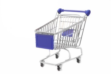 Shopping cart, white isolated