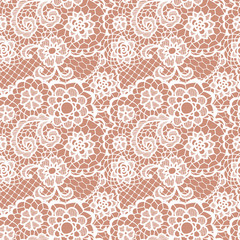Fototapeta premium Lace seamless pattern with flowers