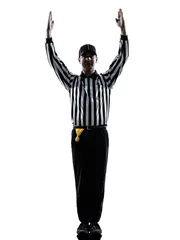Fotobehang american football referee touchdown gestures silhouettes © snaptitude