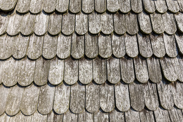 old historic  brown wood roof  tiles