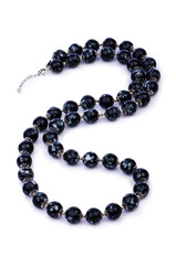 Dark pearl necklace isolated on the white